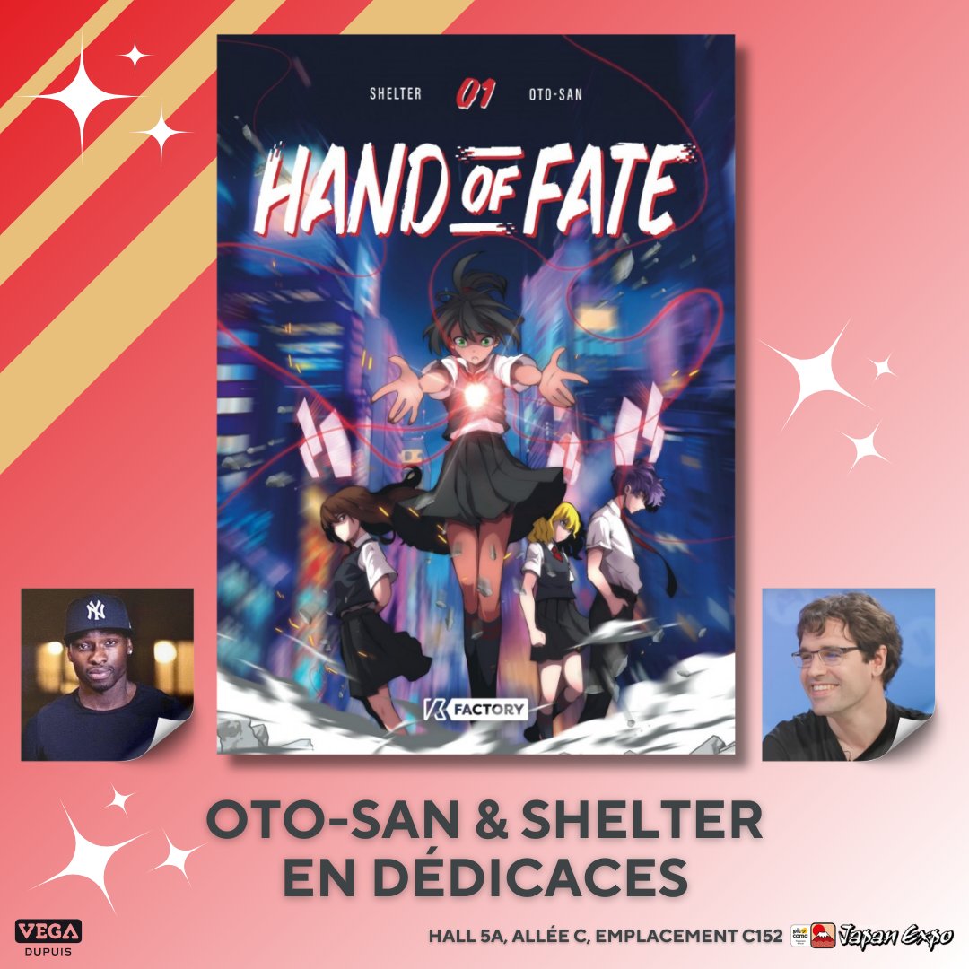 vegalivres's tweet photo. ✍️ OTO-SAN et SHELTER : Hand of Fate. Duo créatif, Oto-san et Shelter combinent dessin et narration pour créer des histoires captivantes made in France ! #JE2024 https://t.co/oWyi2ZRGxK
