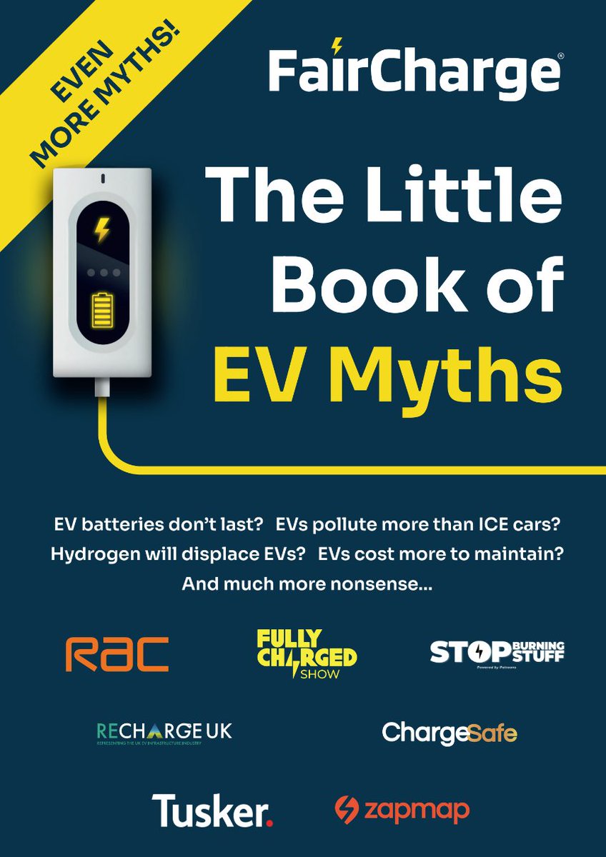 77A's tweet photo. Soooo many myths about Electric Vehicles . Funded by Big Oil, and their shills .. Tufton St.,  Fail Daily, and ALL in their paystream (incl. some motoring journo's who should know better) #stopBS #StopBurningStuff
Little Book of EV Myths (2nd ed) https://t.co/j3AzVH9P8N https://t.co/8VUelA672t