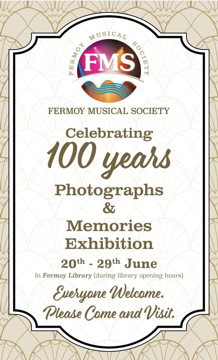 Fermoy Musical Society are delighted to invite all to visit our photographic exhibition, which will be held in Fermoy Library from 20th -29thJune. The exhibition is free at Fermoy library from 10 am to 5.30 each working day from 10 am to 5.30pm. We look forward to seeing you.
