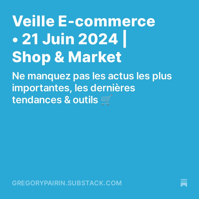 C'est l'heure de ma veille e-commerce des 15 derniers jours :)

👉 gregorypairin.substack.com/p/veille-e-com…