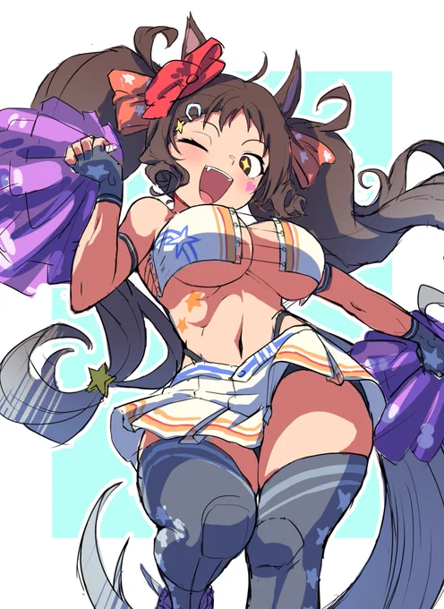 #マーベラスサンデー #ウマ娘 チアガールマベちんのラフ!!!(TAKE2夏コミでアクスタにするゾ- 