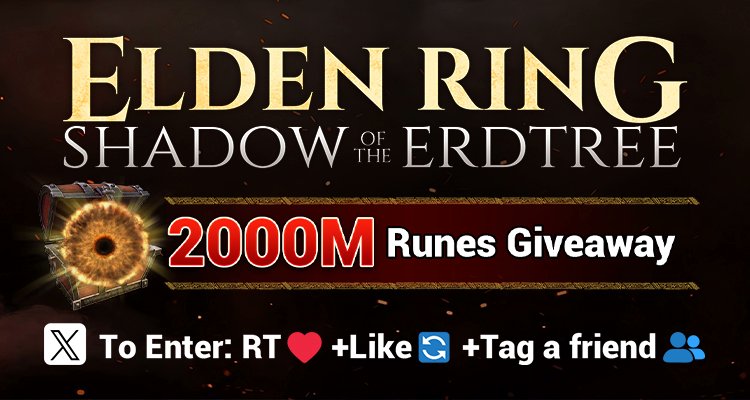 MmoexpService's tweet photo. 📢BOOOOOOOOOOOOM #EldenRing 
🔥Elden Ring DLC Shadow of the Erdtree is LIVE
🚨2000M Runes Giveaway (All platforms)

✅Follow me & Retweet🔄 & Like❤️& Tag a friend for a chance to win!

20x 100M winners will be up before the ending of June.

Need runes service go to #mmoexp, you can enjoy extra 10% bonus. #ShadowoftheErdtree #DLC #giveaway