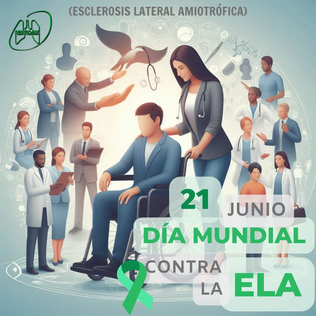 #DíaMundialcontralaELA 
La ELA es una las principales causas de discapacidad con gran carga de cuidados, muchos de ellos respiratorios, donde la neumología puede colaborar para mejorar su calidad de vida y supervivencia.
<a href="/ELA_ANDALUCIA/">@ELA_Andalucia</a>
<a href="/sacalenguaELA/">Saca la lengua a la ELA Asociación</a>
<a href="/AsociacionELA/">adELA - Asociación Española de ELA</a>