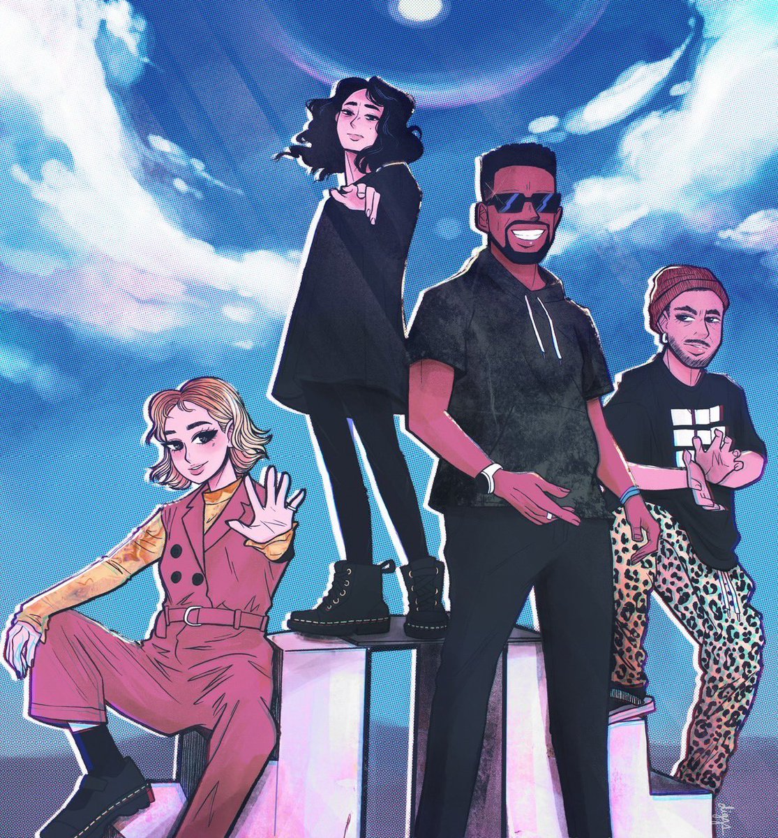 Shao Dow &amp; The Z Fighters Super Bandのイラストを、アメリカ人アーティストのKrissy Diggs( <a href="/KrissyDiggs/">𝕶𝖗𝖎𝖘𝖘𝖞 𝕯𝖎𝖌𝖌𝖘</a> )が描いてくれました。
とても素敵。

Thank you for the great art, Krissy! 
Love it!!

L to R: YUNA(ex-CHAI), KARAS, Shao Dow, and Bubby Lewis