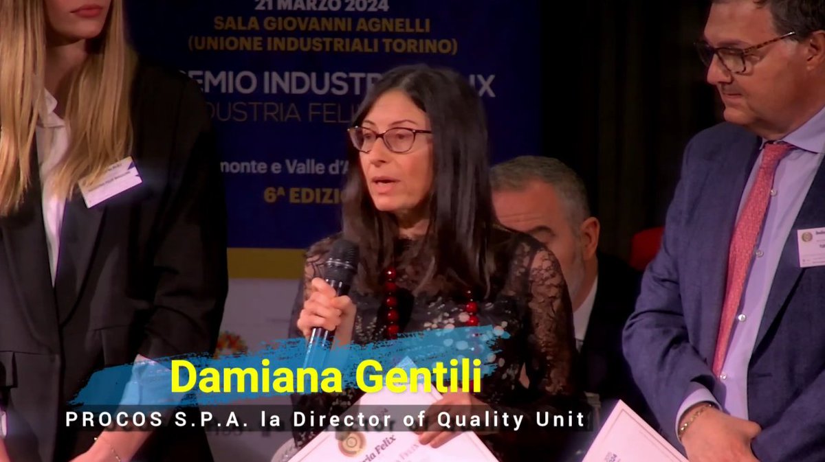 FelixIndustria's tweet image. 54° 🏆Premio #IndustriaFelix. 💬Ascolta l'intervento di Damiana Gentili, Director of Quality Unit di #PROCOS S.P.A., all'evento svoltosi il 21 Marzo a #Torino 🇮🇹⚙ 

Clicca qui 👇👇👇
ow.ly/Yavj50SmY9e 

industriafelix.it
#IndustriaFelix #IFM