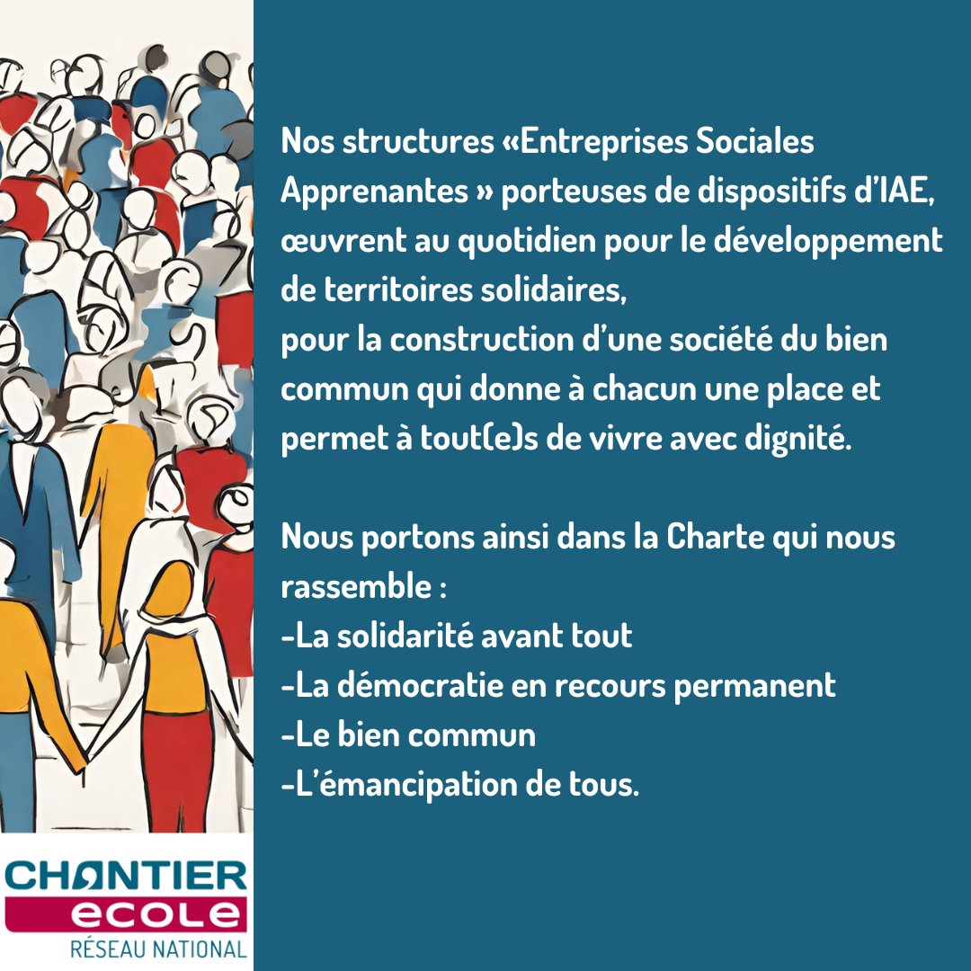 CHANTIERecole's tweet photo. 📣 Face au risque que constituerait une majorité d’extrême droite, le réseau CHANTIER école réaffirme les valeurs qui rassemblent les acteurs et guident leur action👇
https://t.co/SvcAtBLh2a https://t.co/pRgwdmHWGJ