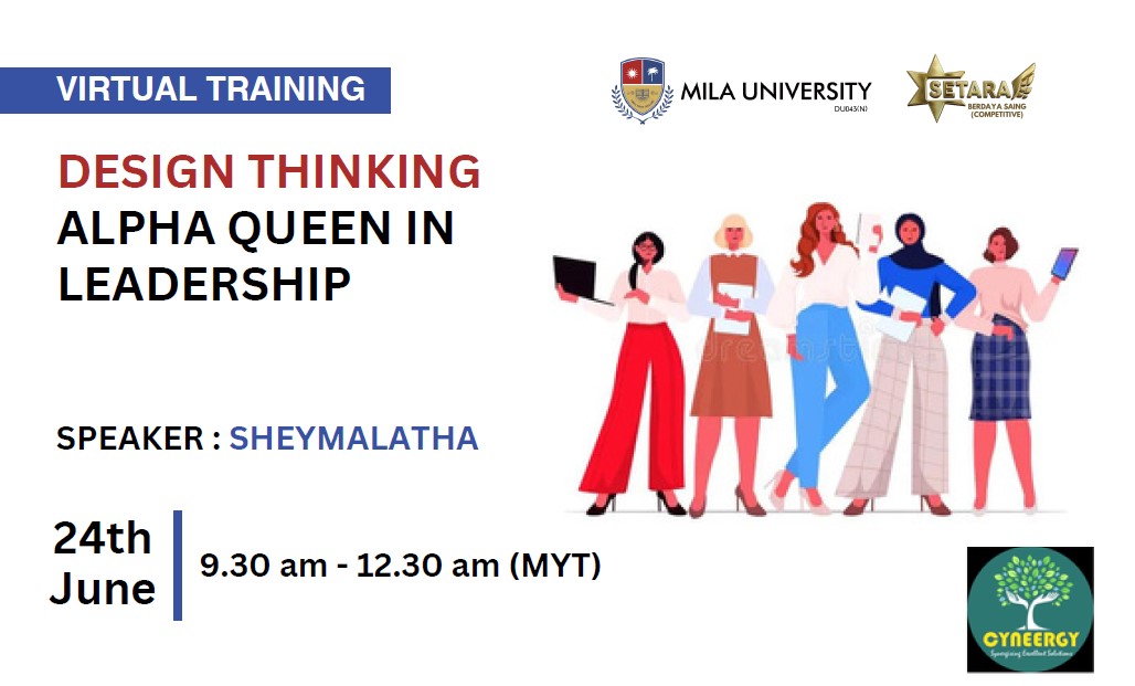 Join our virtual training, ALPHA QUEEN IN LEADERSHIP, on 24th June 2024, 9:30 AM - 12:30 PM. Empower your leadership skills with Sheymalatha. Open to students, lecturers, and professionals. 

Register now!
Alpha Queen in Leadership
nationaltrainingweek.gov.my/courseDetails...