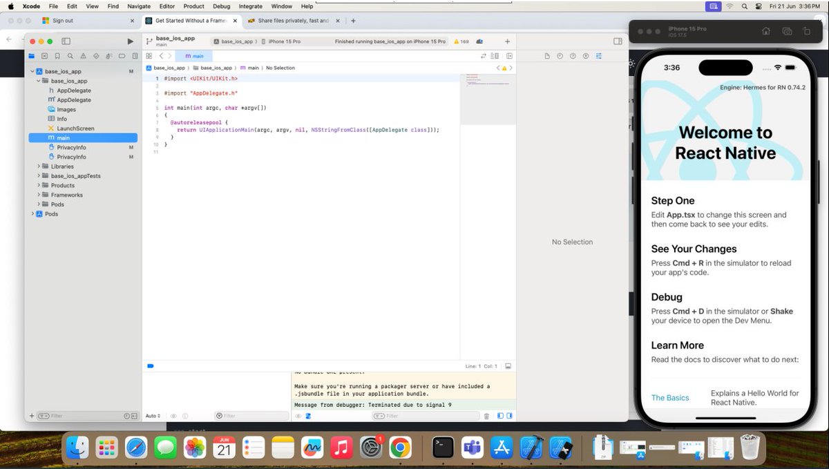jangachary_sri's tweet image. Starting a new React Native project on a Mac! 🚀 

#ReactNative #MacDev #react