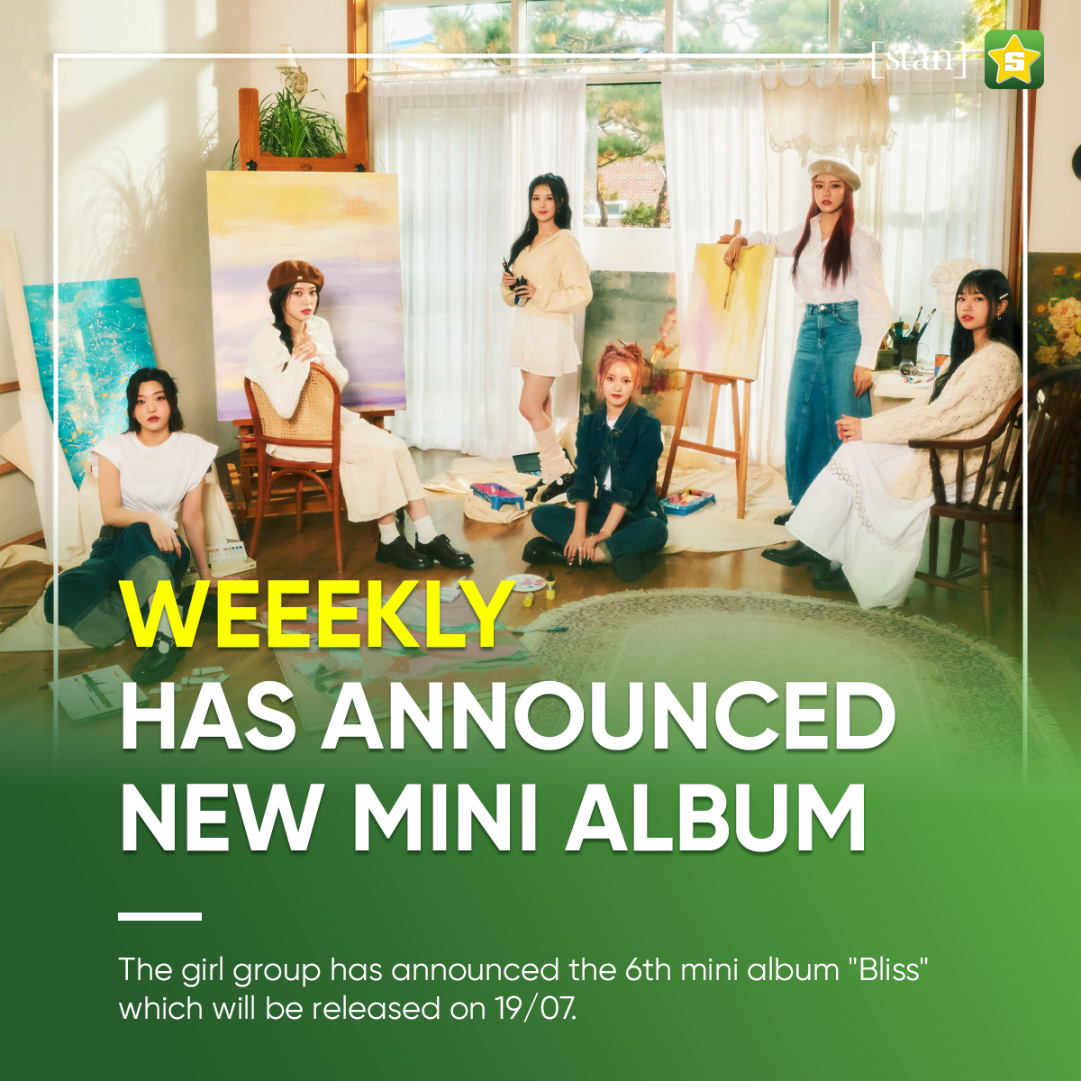 stan_co_ltd's tweet photo. @_Weeekly fans, are you ready for the new album from the girls? 🥰

#Weeekly never lets us down and this time won't be different for sure 🙌

Come to #STAN now to support and get exclusive updates for #WeeeklyBliss 👇 https://t.co/YHfacAjiEW