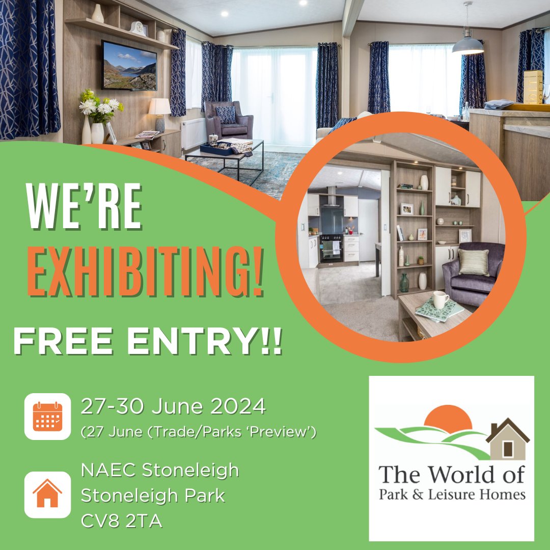 Pemberton will be exhibiting <a href="/WorldPLHomeShow/">World of Park & Leisure Homes 'Stoneleigh' Show</a>!  

📅 General Public: 28th - 30th June  
📍 Location: NAEC Stoneleigh, CV8 2TA 

We can't wait to see you there!
 
#PembertonHomes #LeisureShow #ParkHomes #NAECStoneleigh