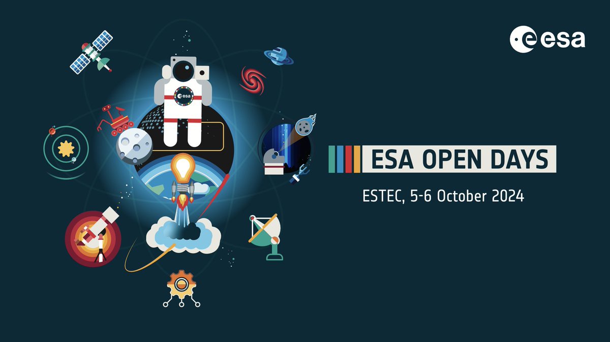 #SaveTheDate: De jaarlijkse #ESAOpenDays in Nederland zijn dit jaar gepland op 5-6 oktober, bij ESA ESTEC. De registratie voor deelname wordt later deze zomer geopend - blijf op de hoogte!  
esa.int/About_Us/ESTEC…