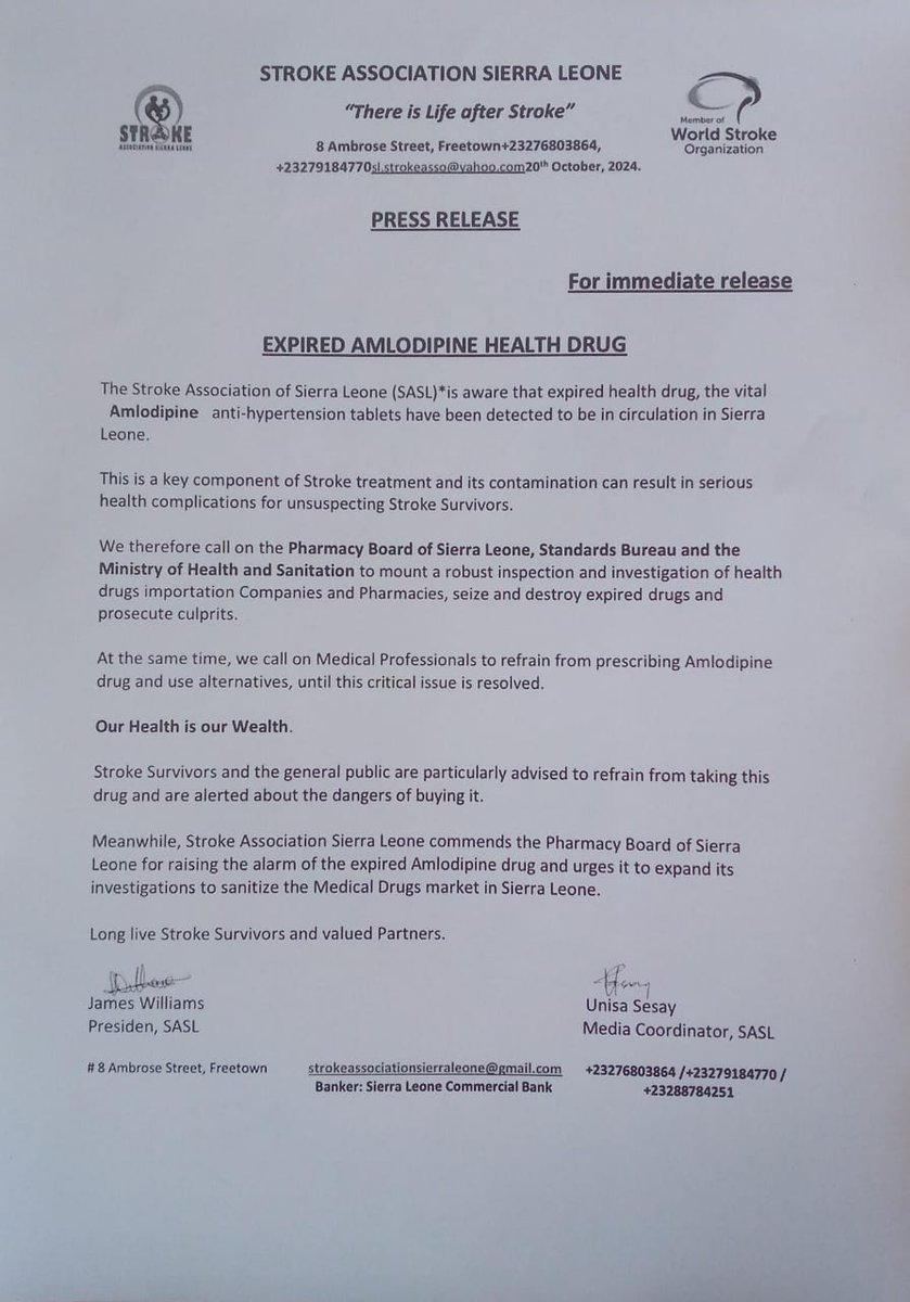 Stroke Association Sierra Leone tweet media