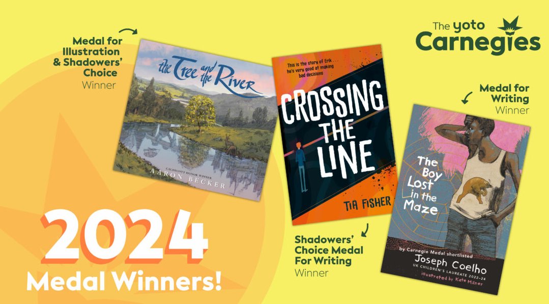 A fantastic selection of winners at this years #Yotocarnegie awards. Inspiring titles of inspiring readers #bedfordgirlsschool #bgs