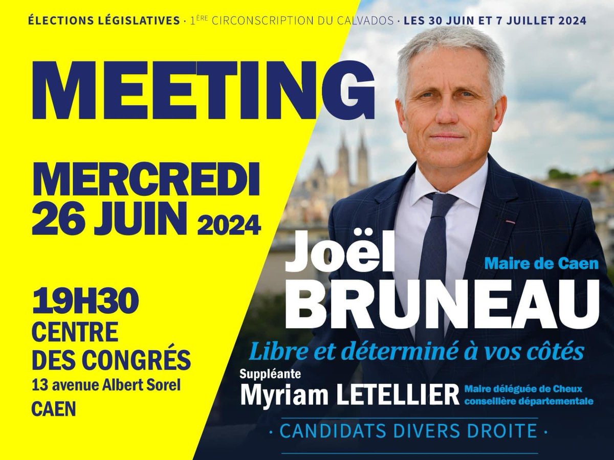 Je vous donne rendez-vous mercredi 26 juin 19h30 au centre des congrès avant le premier tour des élections législatives.