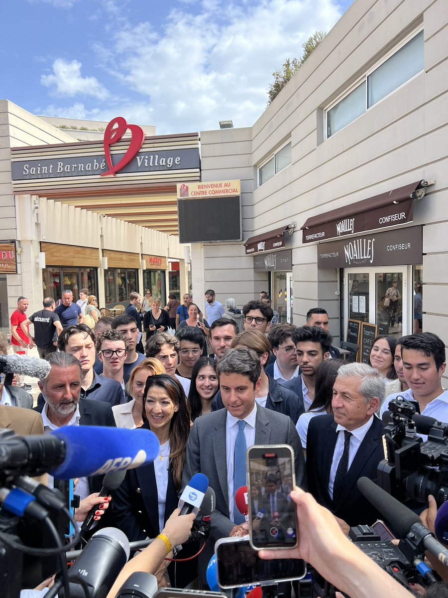 Ce matin nous avons accueilli sur notre circonscription, à Saint Barnabé, le Premier Ministre Gabriel Attal.

Avec <a href="/SabrinaRoubache/">Sabrina Agresti-Roubache</a>, nous sommes déterminés plus que jamais à vaincre les extrêmes. Nous ne lâchons rien !
