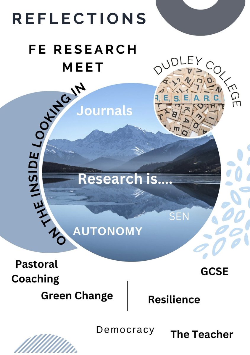 Taking time to reflect on our research network event, certain words pop into your head &amp; you can consider the impact of the event, and your fabulous connections 

Don’t forget to leave your feedback please 

 Next, look out for our writing space 🐝
<a href="/LSRNetwork/">Learning and Skills Research Network</a> #FEResearchMeet