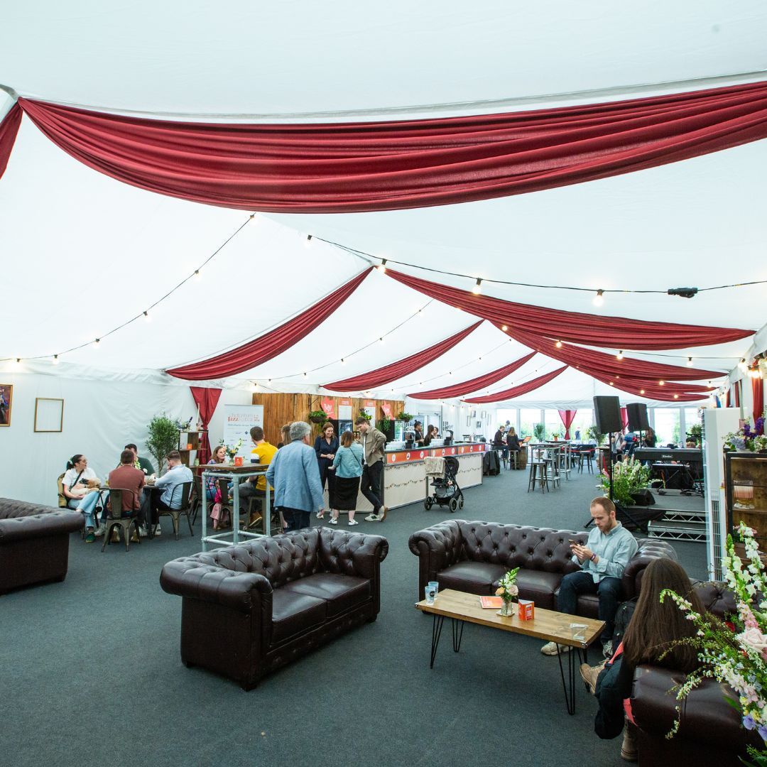 In just 7 days Fews installed 2,469m² of structures including internal linings, floor coverings and DDA-compliant access ramps for the annual Cheltenham Jazz Festival which welcomes over 20,000 visitors each year.