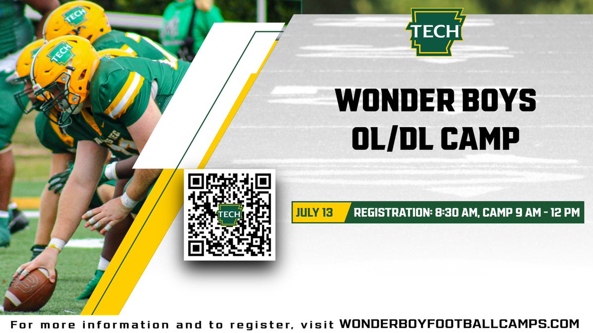 ATUFootball's tweet photo. Prospects!! We have two more opportunities to get evaluated this summer! You don’t want to miss out on these!! Friday Night Lights, then the next morning our Big Boys will have a padded camp! 

Follow the link at the bottom or scan the QR code!!
#LinkItUp🔗 https://t.co/b3B8zOLFDF