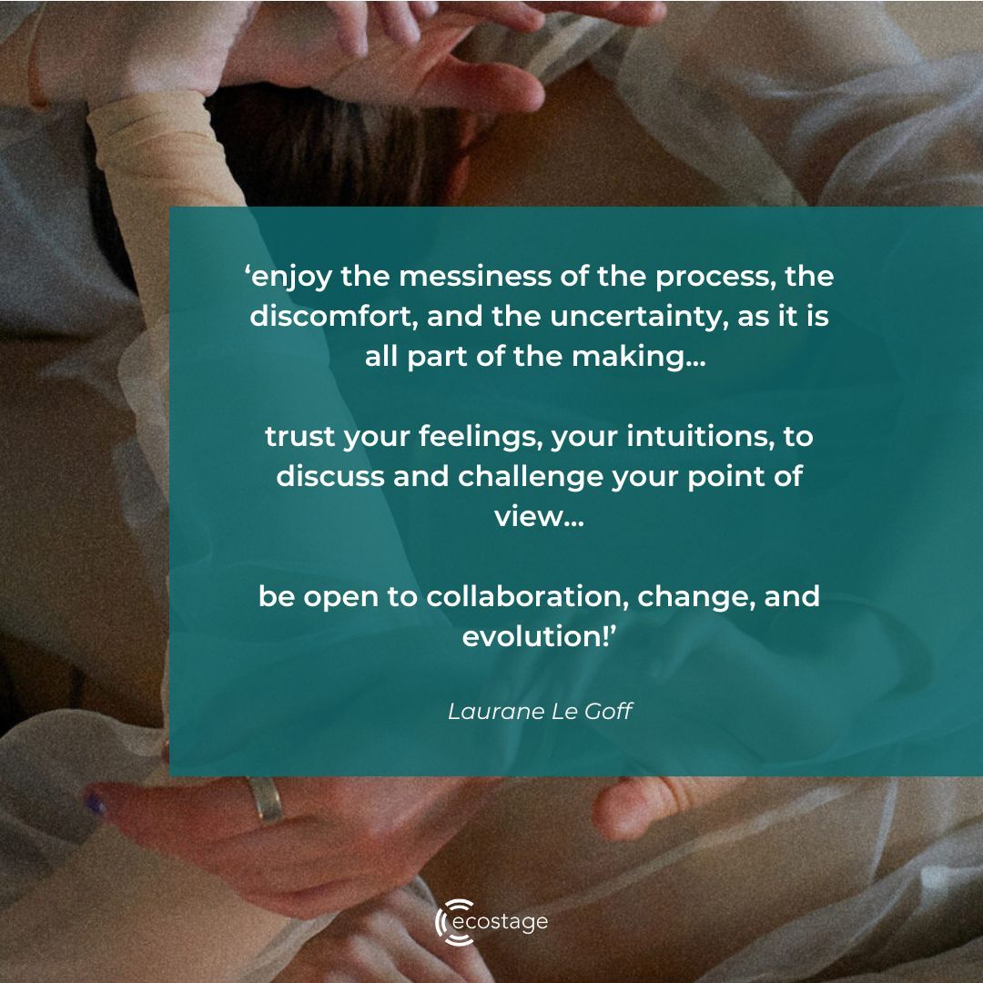 Top tips from Laurane Le Goff on bringing ecological motivation into creative practice ✨ 

Read more about 'Sympoiesis: A bio-inspired dance performance' via ecostage.online

#ecoarts #bio-inspired #dance