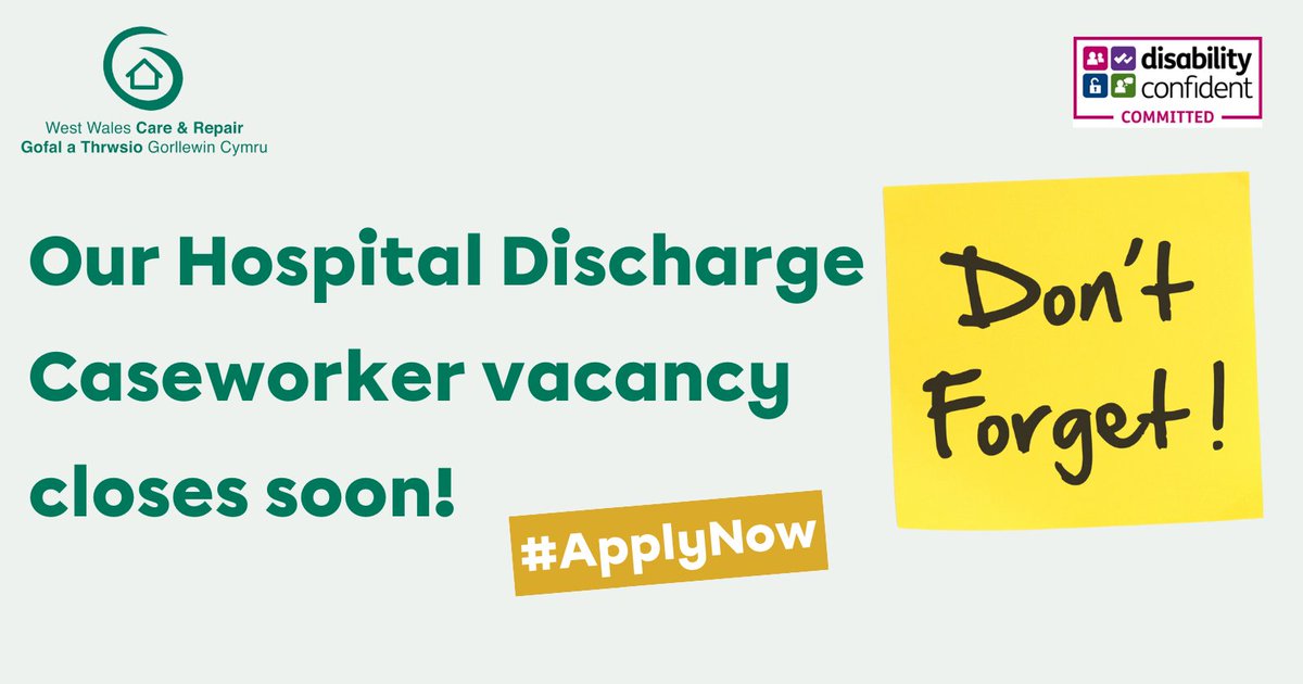 Hurry! There’s only a few days left to apply for our Hospital Discharge Caseworker role. 

Don’t miss out on this fantastic opportunity, apply here today: ow.ly/GvOL50SbH5n