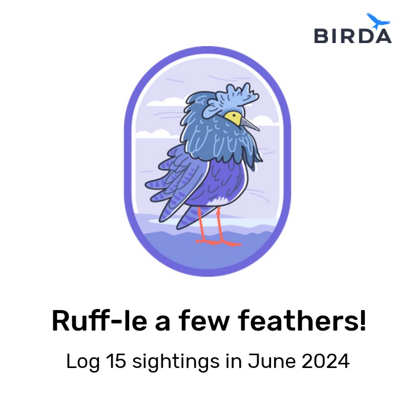 ScarletFyre's tweet photo. I've won the Ruff-le a few feathers! badge on @birda_org! #birds #birding #birdwatching https://t.co/HcapAqrsQs