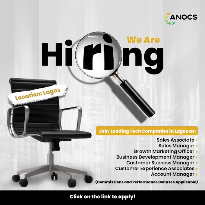 AramideOyekunle's tweet photo. Multiple Hiring! 

Location: Lagos
Base Salary: 150,000NGN - 250,000NGN Net/Month (negotiable)
Commission & Bonuses (average 2M/month)
Transportation allowance and pool car
HMO, leave allowances, pension

Responsibilities:
* Identify and engage potential customers through lead generation
* Build and maintain relationships with prospects and clients
* Conduct market research and product presentations
* Negotiate and close sales deals
* Collaborate on sales strategies and marketing plans
* Stay updated on industry trends
* Provide regular sales reports

Requirements:
* Bachelor’s degree in Business, Marketing, or related field
* 2+ years of sales experience, preferably in tech
* Proven sales track record
* Strong communication and negotiation skills
* Proficient in CRM and MS Office Suite

Apply via the link: https://t.co/GkPG5r98oy 

Deadline: July 30, 2024. Only shortlisted candidates will be contacted.