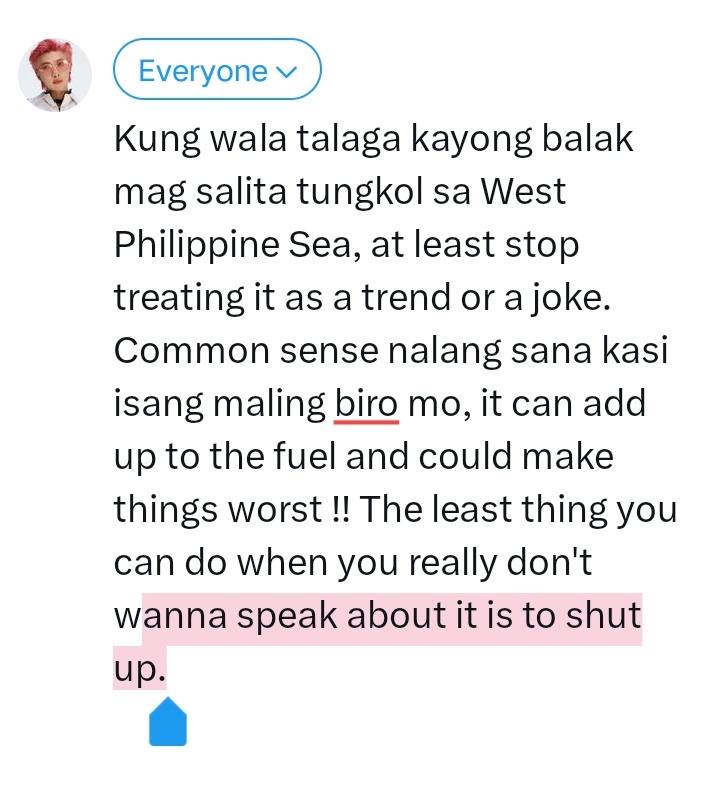 luviesrkive's tweet image. Especially to SOME fans na todo biro ng "INYONG IYO NA WEST PHILIPPINE SEA, *idol's name* AMPOGI MO HUHUHU" "AKIN KA NALANG *idol's name*, ISUSUKO NA NAMIN WEST PHILIPPINE SEA SA INYO !!!" shut up sis, na gmukha ka lang tanga. 

#AtinAngWestPhilippineSea
#PiliinNatinAngPilipinas