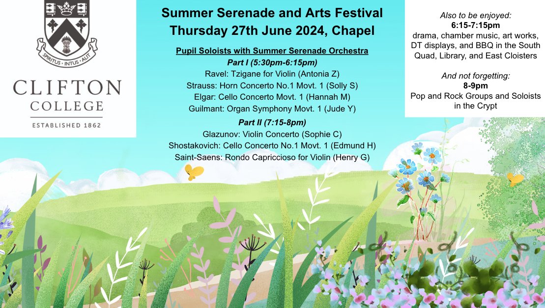 Looking forward to the Summer Serenade concerto concert and Arts Festival next Thursday