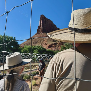 workinglandsorg's tweet photo. We've been visiting inspiring stewards across the West. We toured the Dugout Ranch, owned by @nature_org. The working ranch is managed by the Redd family. We feel so privileged to learn from the Redds &amp; researchers working to conserve these stunning desert landscapes. https://t.co/9VBNDJhmqi