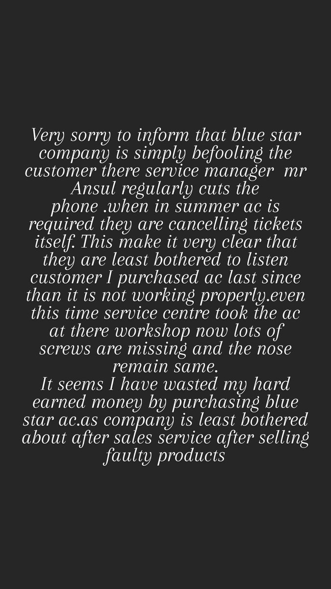ParthKa55636036's tweet image. @BlueStarCare @BlueStarLtd 
No one reached  out in its morethan 5 hours since we connect very bad service #acissue #summer #kingkohli