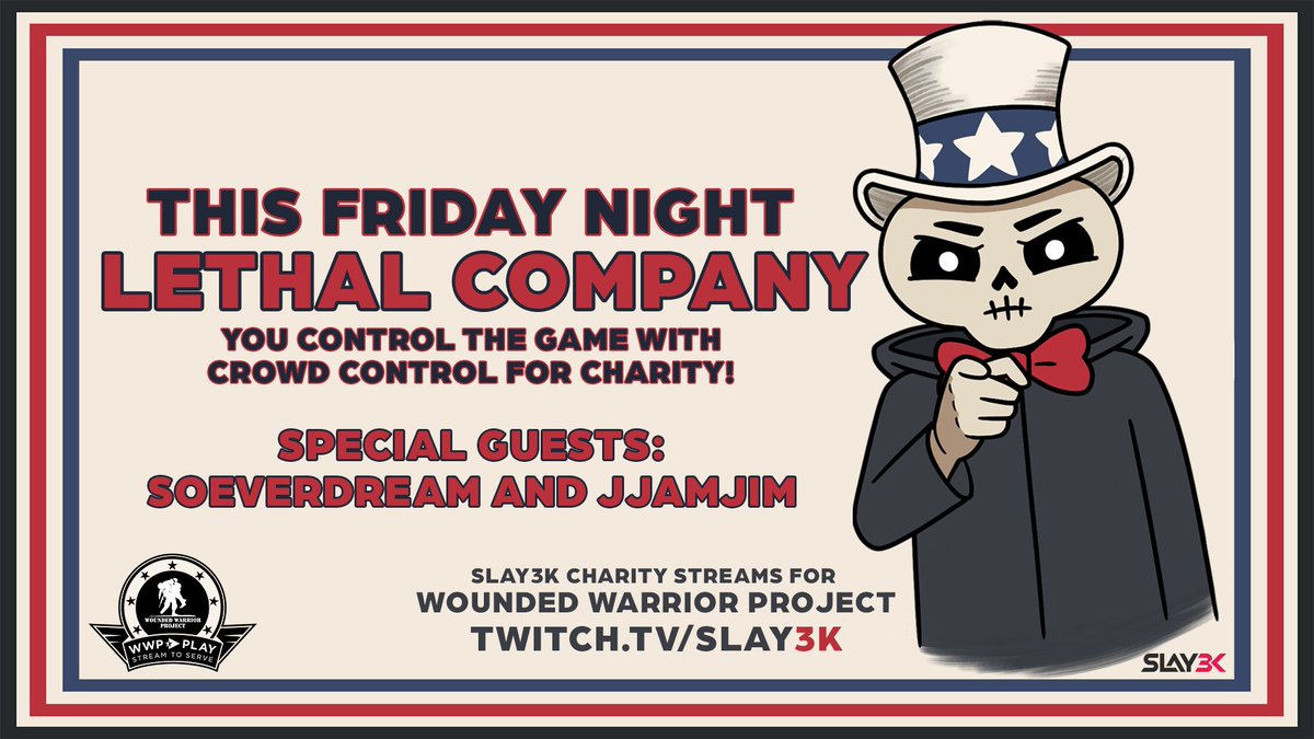 Charity Weekend starts TONIGHT at 7PM ET!

Join <a href="/JJamJim3/">JJamJim</a> <a href="/SoEverdream/">So Everdream</a> and I as we raise money for <a href="/wwp/">WWP</a> and our vets!

Prepare for chaotic fun as <a href="/TangiaCo/">Tangia</a>, <a href="/CrowdControl/">Crowd Control 2.0</a> are both connected to <a href="/tiltify/">Tiltify</a> campaign!  

 <a href="/WWPStream2Serve/">WWP Livestreaming & Gaming</a>