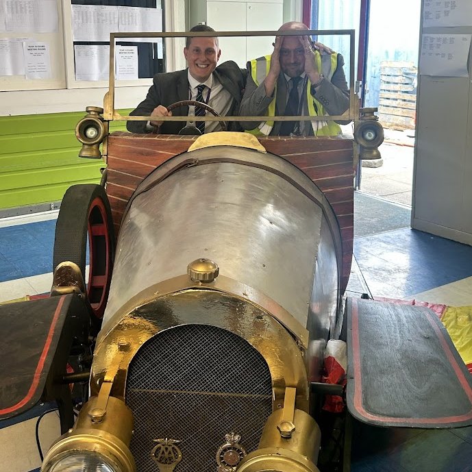 OutwoodHaydock's tweet photo. Mr. Abram taking out for a spin in our very own Chitty Chitty Bang Bang & driving Mr Wright round the twist! 😄 Hold on tight as we cruise into the weekend like... #ChittyChittyBangBangJr #CastParty
🚗✨🎶
#TeamHaydock #OutwoodFamily #ItsWhoIAm https://t.co/c5gX2fVtcj