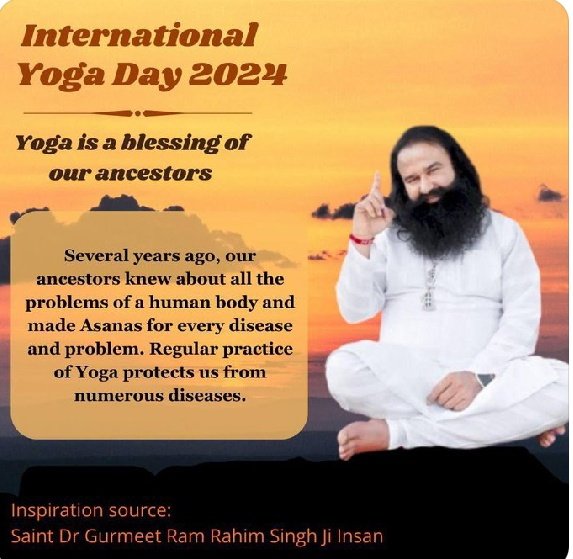 NoorGPrinci's tweet photo. Our Guru Saint MSG Ji has inspired us to do yoga regularly. If we do both Pranayama and Yoga together, we can achieve success in every field.

#InternationalYogaDay
#RamRahim
#GurmeetRamRahimSingh
#Yoga
#Meditation
#DeraSachaSauda https://t.co/R9wl3mZbSw