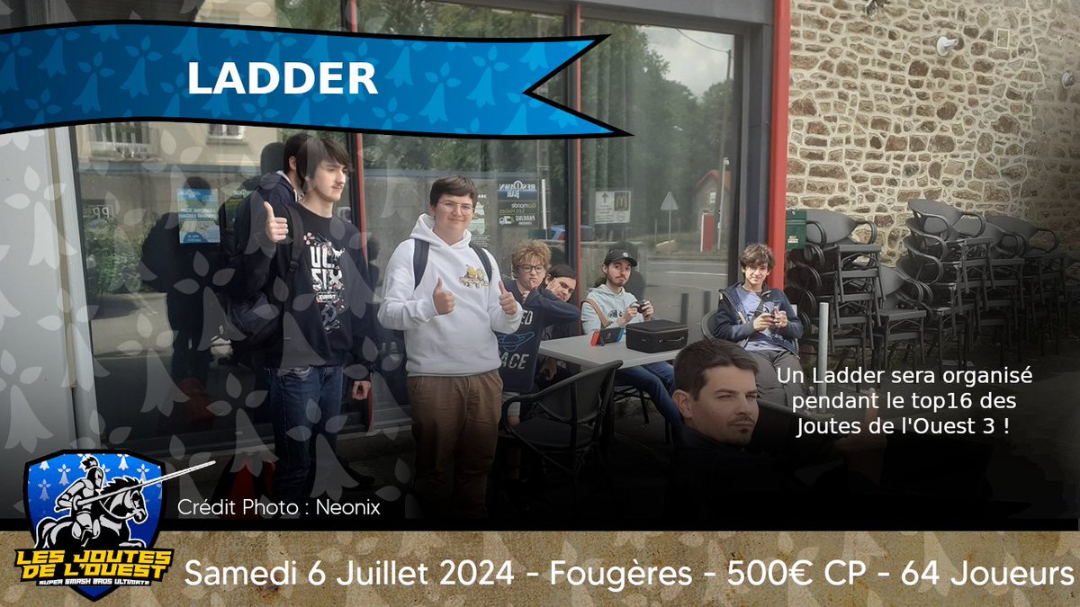 Les Joutes de l'Ouest 3 posséderont un ladder qui se déroulera durant le top16 !
N'hésitez pas à vous inscrire !
start.gg/tournament/les…

(P'tite photo d'archives 🙃)