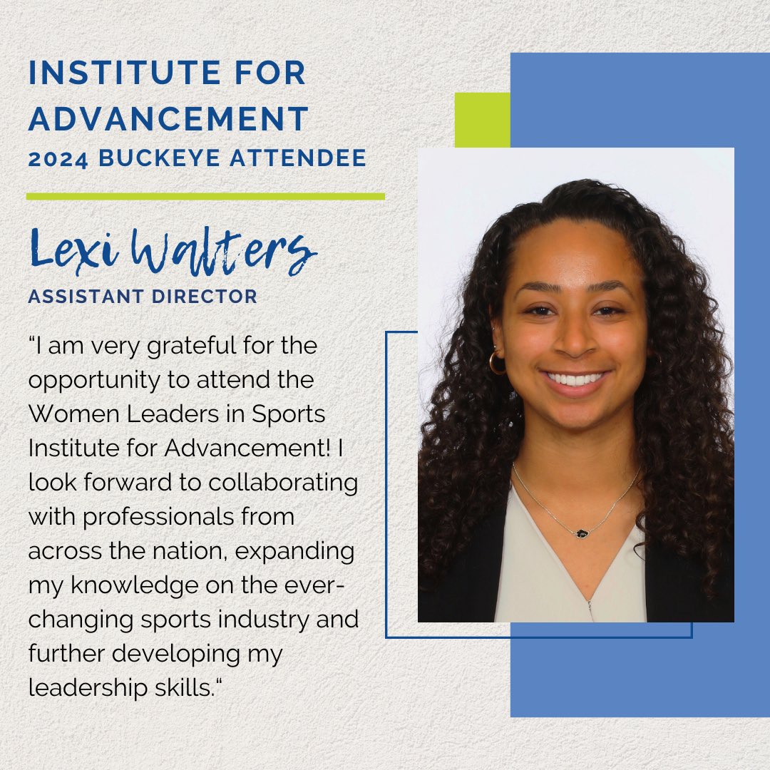 SASSO_OSU's tweet photo. 🚨SASSO IN ACTION🚨

Lexi Walters, Assistant Director, has been selected as a participant of the 2024 @_WomenLeaders Institute for Advancement and we couldn’t be more proud❗️

✈️📍Kansas City, MO

#GoBuckeyes | #SheLeads 💚💙 https://t.co/tHmGcTLCpw
