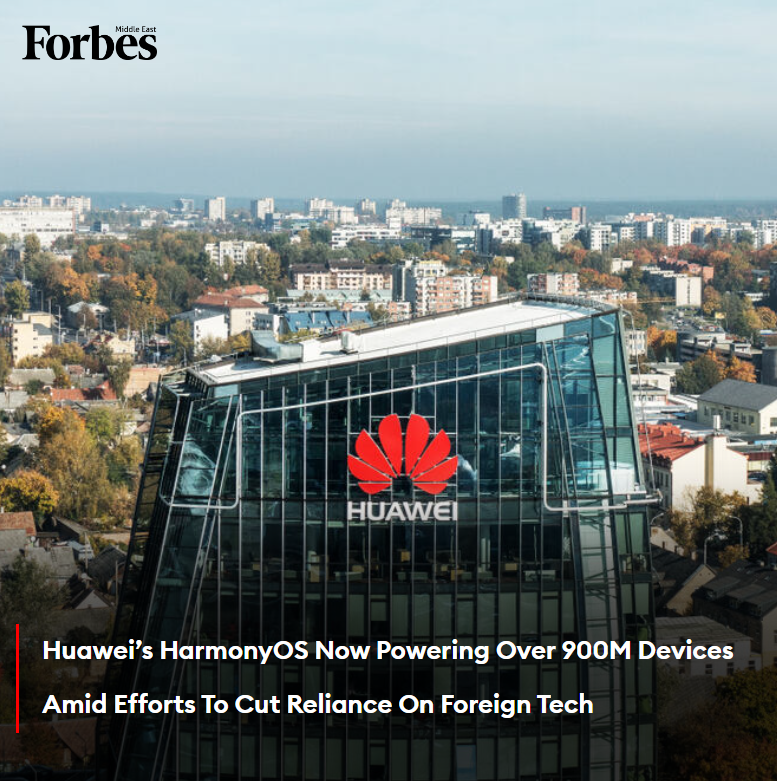 Forbes_MENA_'s tweet photo. #Huawei’s HarmonyOS is now running on over 900 million devices as the company continues its efforts to cut its reliance on foreign technology.
#Forbes
For more details: 🔗https://t.co/0bvWznisJF https://t.co/PWXYr7zPDY