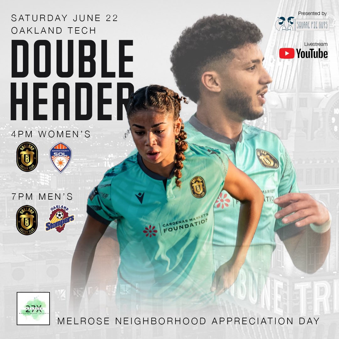 Join us tomorrow for our last Doubleheader of the season!

#OSC #OaklandSC #OaklandSoccerClub #UPSLWomen #OaklandSoccer #soccer #futbol #NPSL #NPSL24