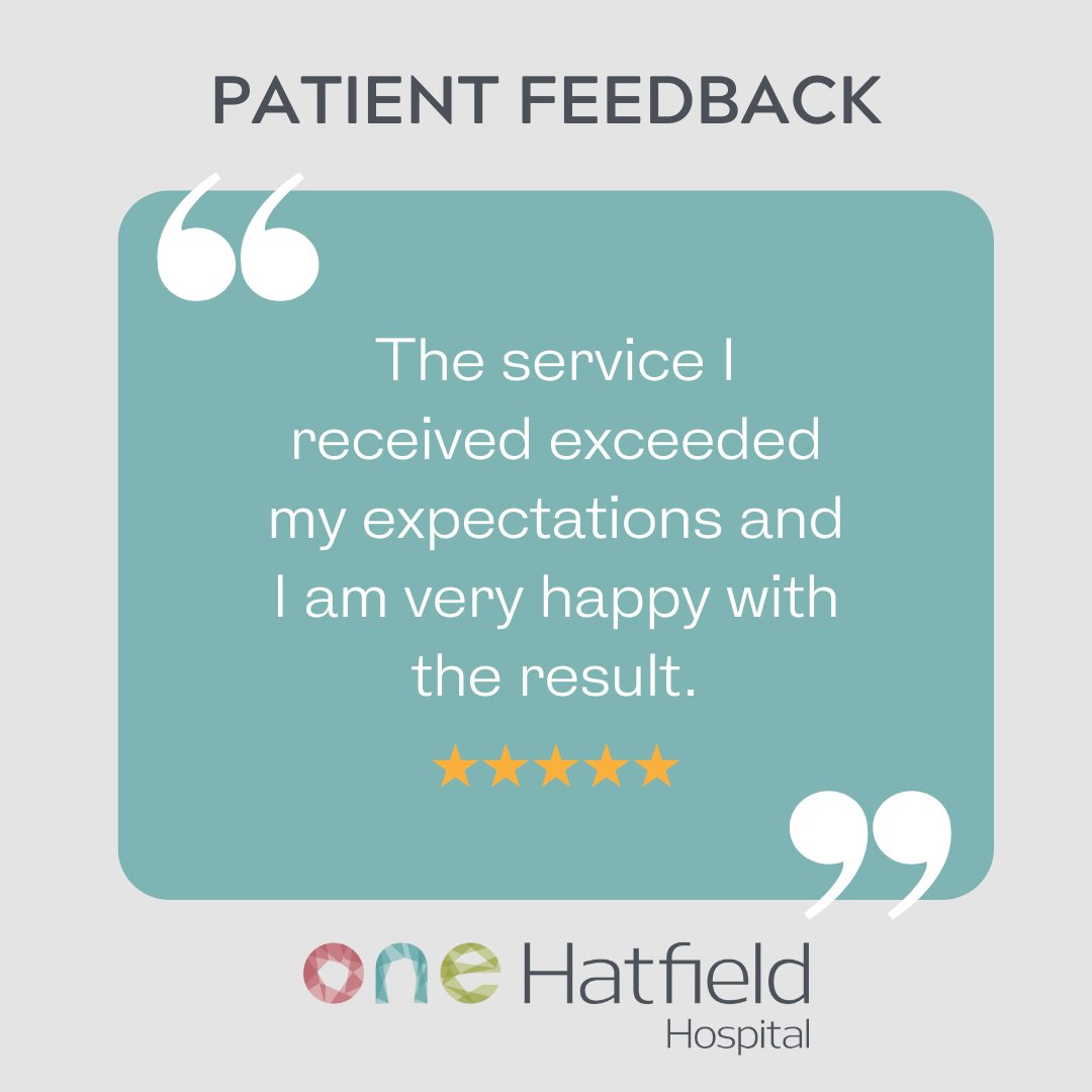 Have you recently visited us here at One Hatfield Hospital? If so, we'd love to hear about your experience!

Please follow this link to share your experience with us: loom.ly/bNNp5vU

#patientfeedback #healthcarefeedback #onehatfieldhospital #onehealthcare #hertfordshire