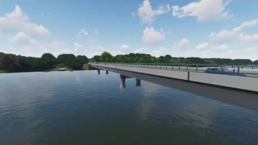 CRTV_web's tweet photo. Pont sur le fleuve Nyong à #Malombo. L’ouvrage est un pont mixte bipoutre acier-béton de 160 ml, comportant une chaussée bidirectionnelle à 1x2 voies de 3,5 m chacune et 2 trottoirs de 1 m chacun situés de part et d’autre de la chaussée, https://t.co/cOPGAz8xle