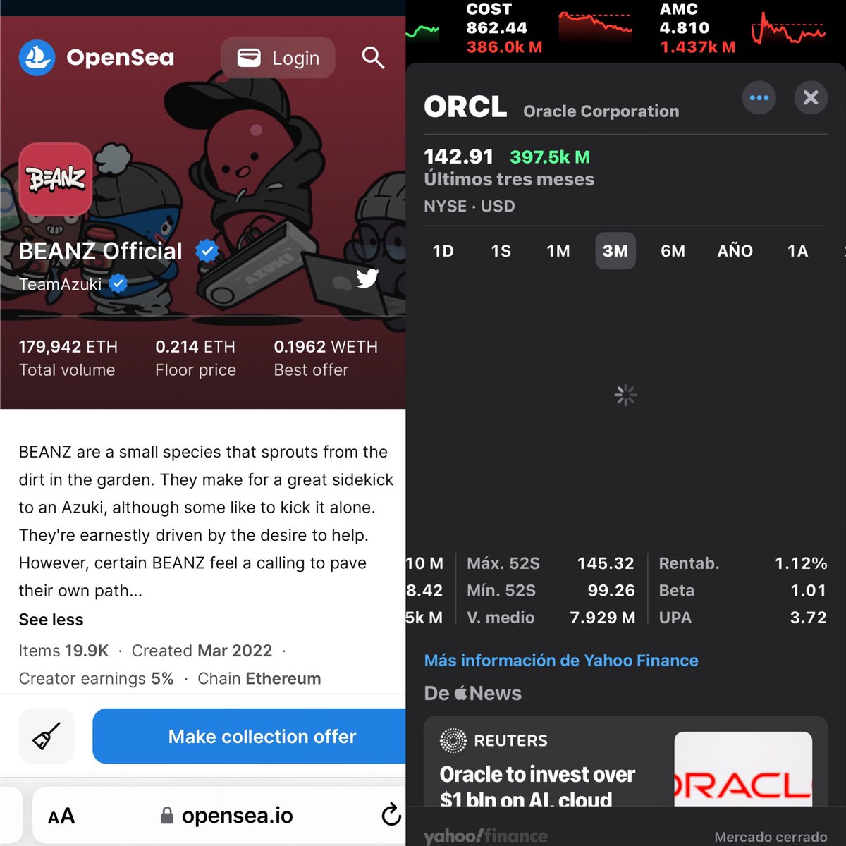 aidourtroops's tweet image. 21june24 @cnbcfastmoney #cnbc #fastmoney #finaltrade "Buy shares of $ORCL " #orcl #oracle #devices #trading #options #market #stocks #sp500 spotlight web3 #project is #beanzofficial @Azuki #azuki #blockchain #digital #nft #web3 #token #crypto