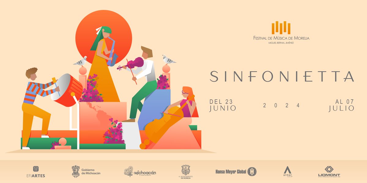 Este 23 de junio llega el Festival de Música de Morelia Miguel Bernal Jiménez (<a href="/FMusicaMorelia/">Festival de Música de Morelia MBJ</a>) con el Festival de Verano “Sinfonietta 2024”, disfruta de la música de sus 39 músicos seleccionados. 

📅 23 de junio al 7 de julio

➡ Conoce más en: festivalmorelia.mx/sinfonietta