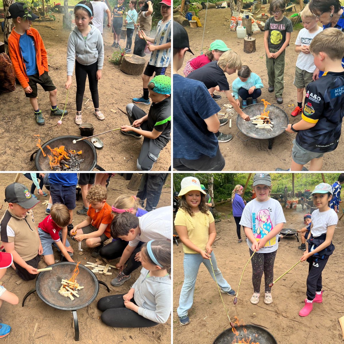 rofftschool's tweet photo. Just a taste of the busy and exciting day Year 4 have had with @woodlandclass at Park at the Past today! Den building, fire lighting, marshmallow toasting, outdoor cooking, wood chopping, bug hunting, mud kitchen fun plus so much more - diolch yn fawr iawn 🌳 https://t.co/qH8lr6IHg9