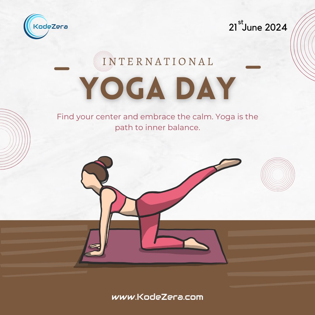 weareKodeZera's tweet photo. Find your center &amp; breathe deep! #InternationalYogaDay is a reminder to prioritize wellness. Take a break, stretch, and join the global yoga movement.
.
#InternationalYogaDay #Yoga #Wellbeing #StressManagement #MindBody #KodeZera #kodezeracares #itsolutions #fitness https://t.co/N8uh1j2lCf