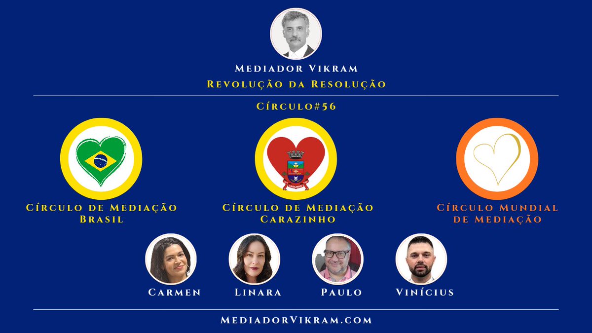 Círculo de Mediação #Carazinho 🇧🇷 
Círculo#56
Círculo Mundial de #Mediação

Lançar
31 de Julho de 2024
12h Carazinho, Rio Grande do Sul, Brasil

#MediadorVikram
#MediatorVikram
#soluçãodedisputas #resoluçãodeconflitos
#construçãodapaz #paz
#gestãodeconflitos #comunidade