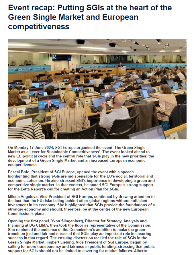 Putting SGIs at the heart of the Green #SingleMarket and #European competitiveness

Read here the full event recap 📸
