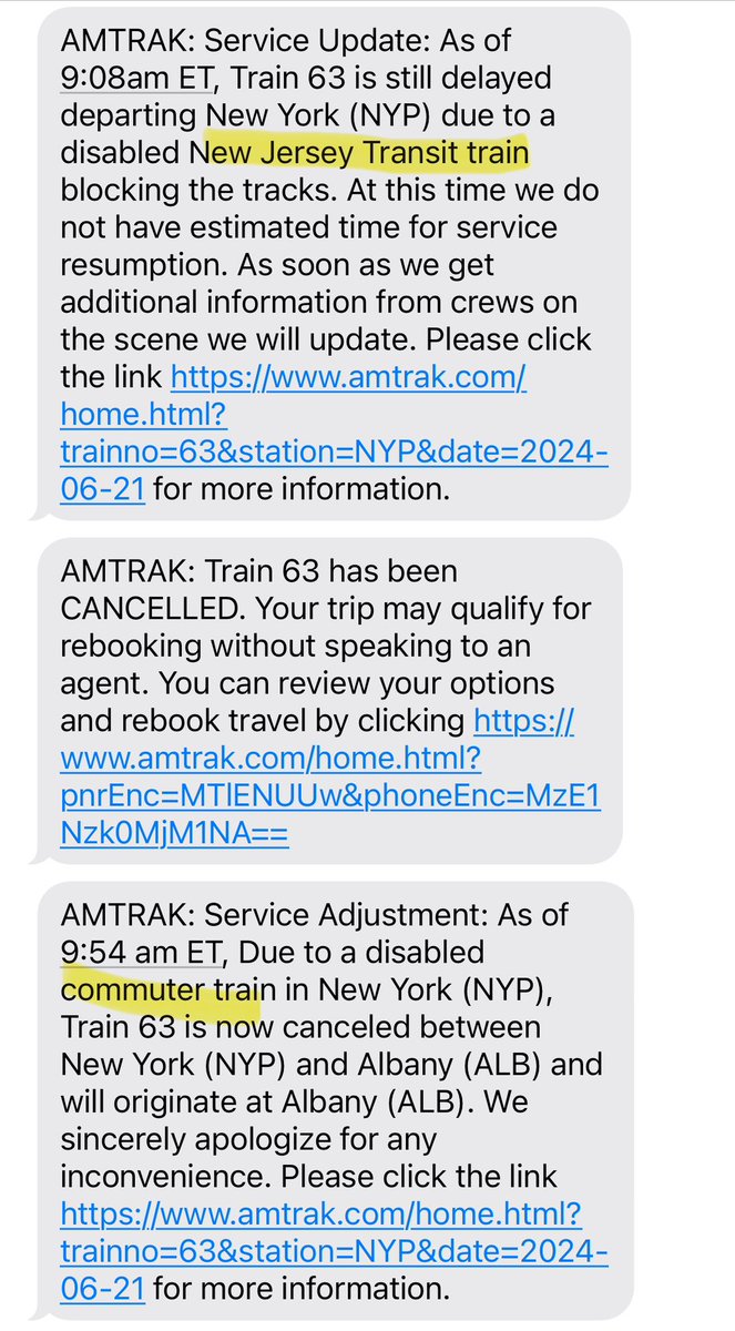 All <a href="/Amtrak/">Amtrak</a> trains heading upstate were cancelled. Initially <a href="/Amtrak/">Amtrak</a> threw shade at <a href="/NJTRANSIT/">NJ TRANSIT</a> but now trying to walk it back? 

We need more funding for transit - Biden’s bipartisan infrastructure act is a big move in the right direction but more investment needed
