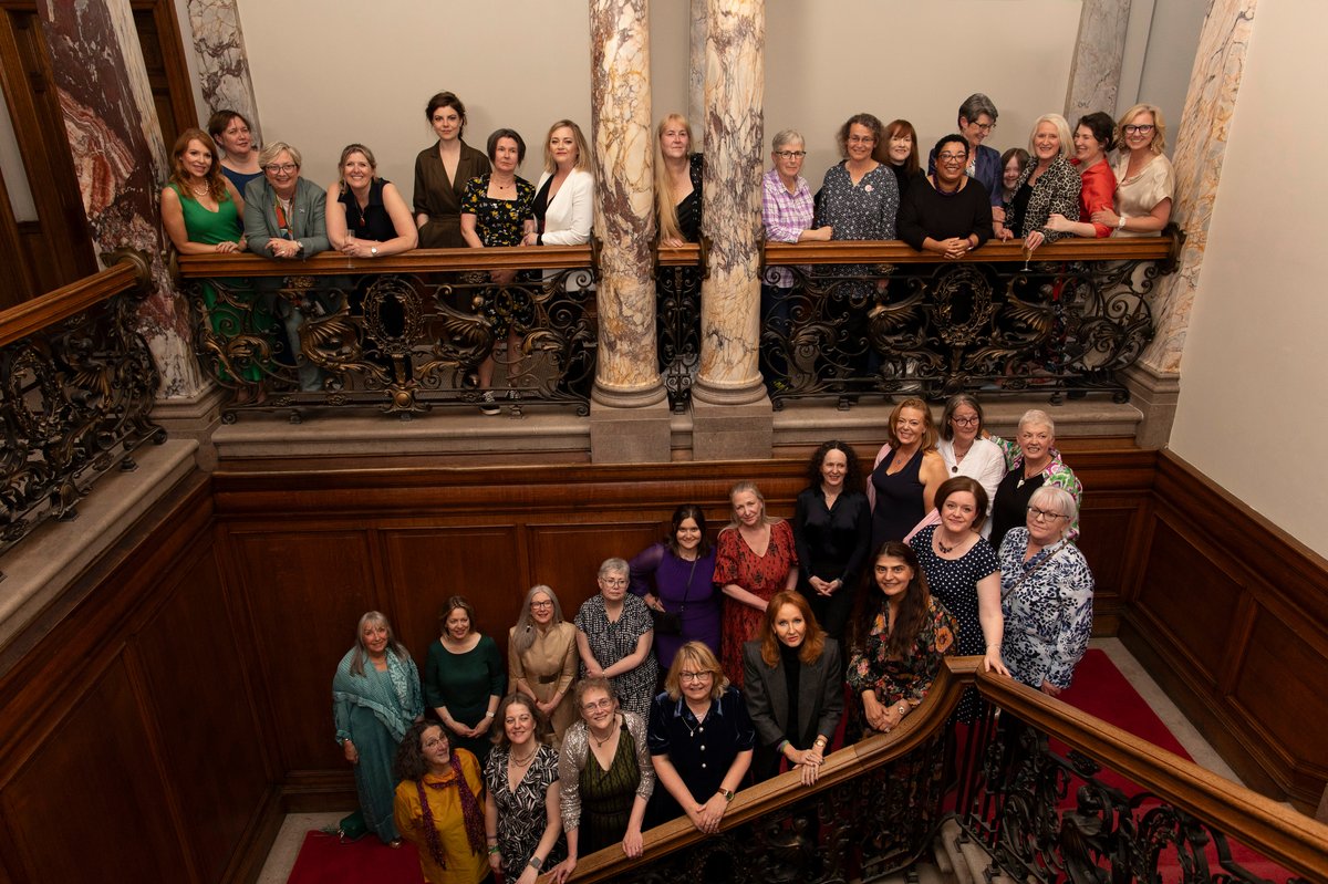 jk_rowling's tweet photo. Last night, some Scottish witches who won't burn got together for cake, Prosecco and many a laugh. A wonderful, slightly belated launch for our book, 'The Women Who Wouldn't Wheesht', available from all good bookshops! (Photo by Lloyd Smith)
 #WomenWhoWouldntWheesht https://t.co/22DfpmZsnh