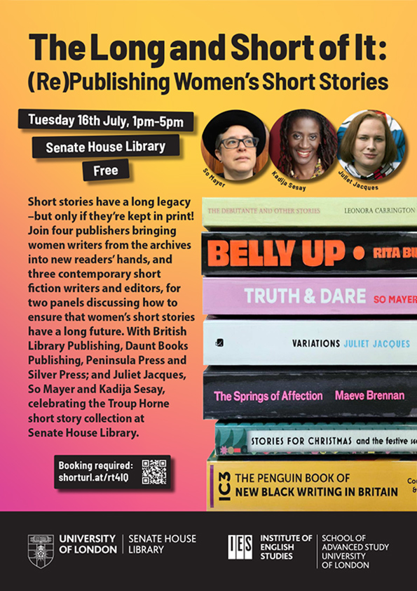 Short stories have a long legacy – but only if they’re kept in print! Join four publishers bringing women writers from the archives into new readers’ hands next month at Senate House.

Book your place today:

london.ac.uk/news-events/ev…