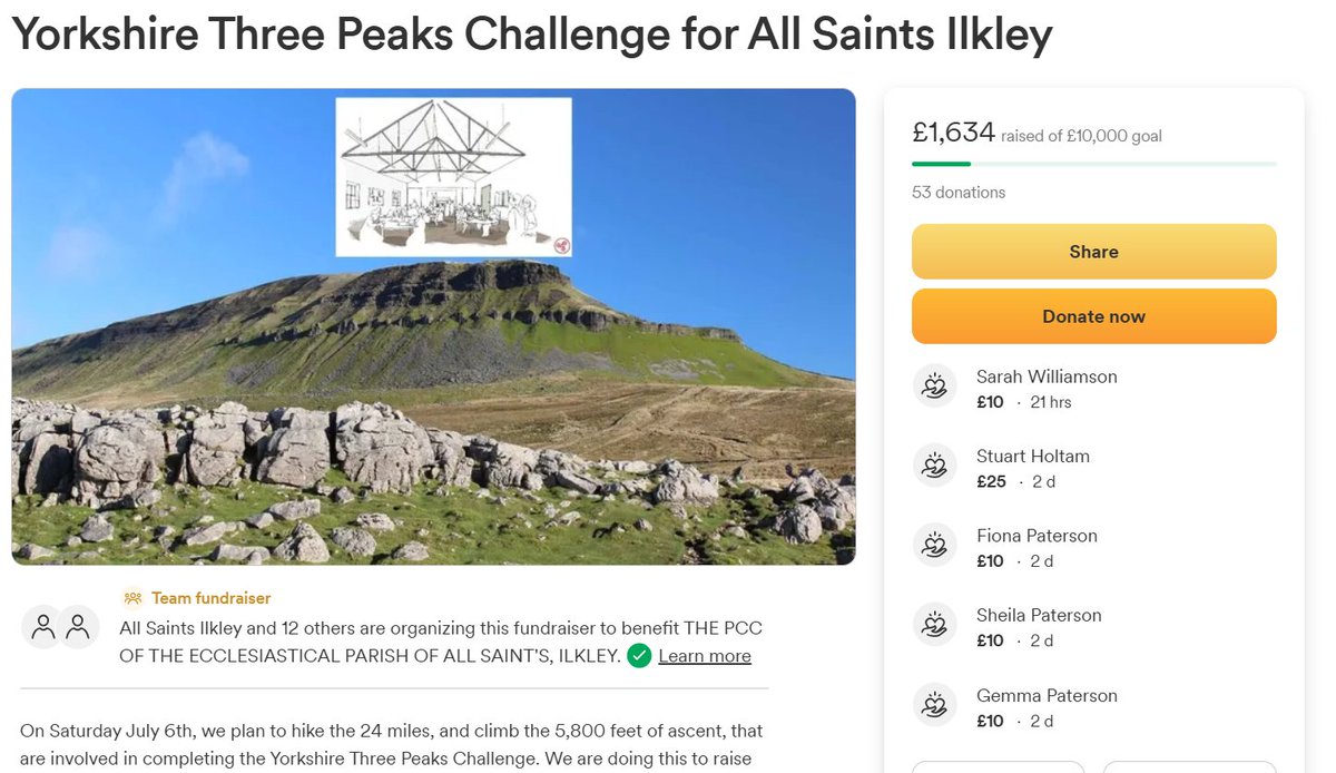 (2/2) Thank you to everyone who has sponsored already! If you can make a donation, big or small, it would mean so much to us and be a great encouragement to our walkers. Our fundraising link is at gofundme.com/yorkshirethree…. Thank you!
