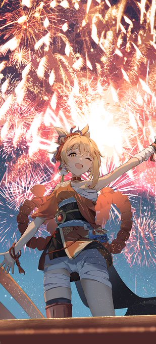 宵宮(原神) 「1、2の、3、たまや～～!!#原神 #GenshinImpact #宵宮